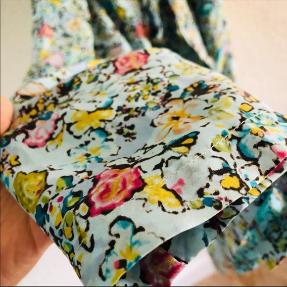 Sundance silk light blue floral tie waist dress size 14 - Picture 5 of 14